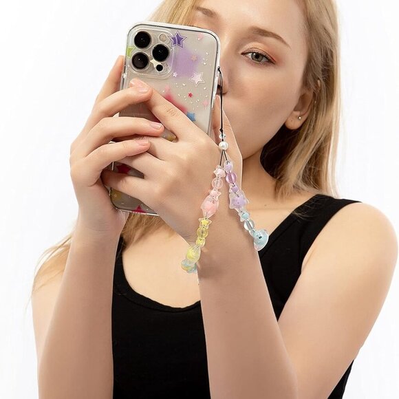 Cell Wrist Strap Cute Phone Chain, Phone Lanyard Clay Beaded Charm Chain, Phone - Picture 4 of 6